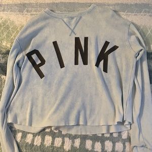 VS Pink blue cropped long sleeve
